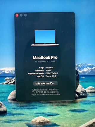 MacBook Pro M2 16GB 2022 Plata