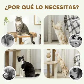 Árbol Rascador para Gatos con Plataforma