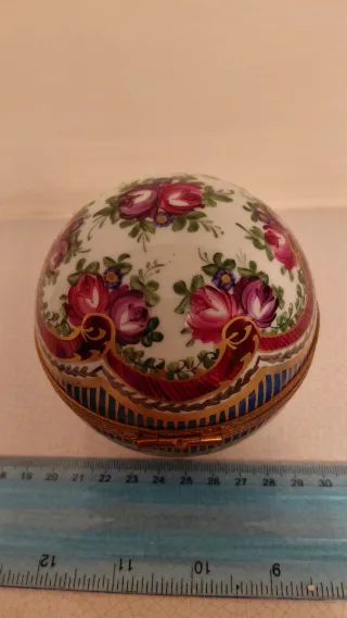 Uovo Limoges Francia Decorato Fiori pezzo unico