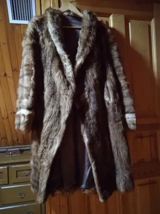 Abrigo de piel largo marrón