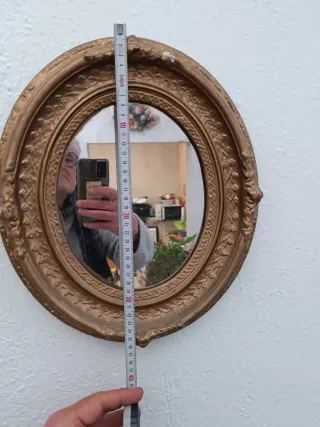 Dos espejos antiguos terracota dorada