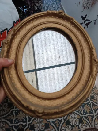 Dos espejos antiguos terracota dorada