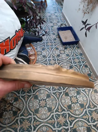 Dos espejos antiguos terracota dorada