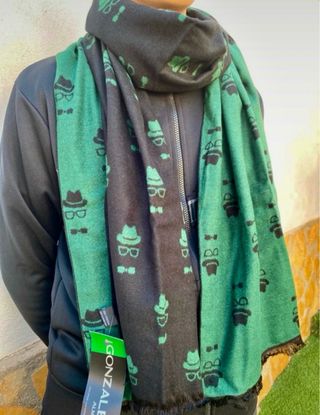 Bufanda reversible hombre estampada