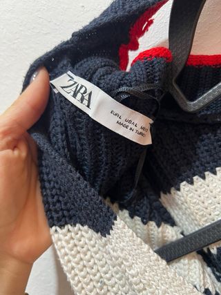 Blusa Crochet Rayas Zara Talla Única