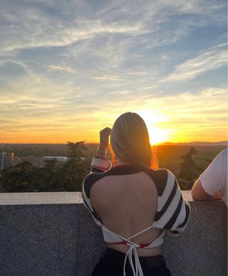 Blusa Crochet Rayas Zara Talla Única