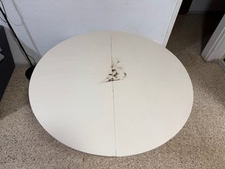 Mesa de comedor extensible redonda blanca