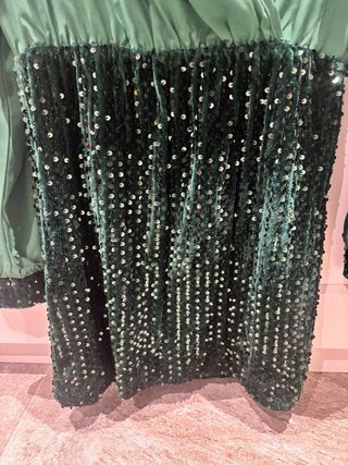 Vestido fiesta lentejuelas verde