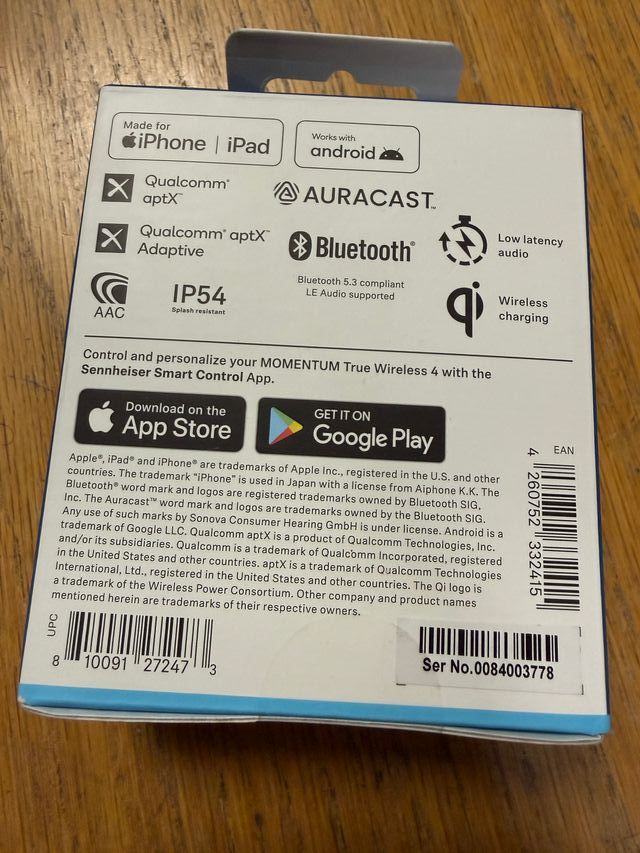 Auricolari Sennheiser Momentum True Wireless 4 Argento