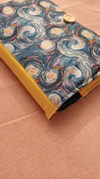 Forro libro tela Van Gogh hecho a mano