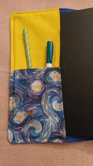 Forro libro tela Van Gogh hecho a mano