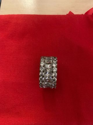 Anillo circonitas tipo baguette plata