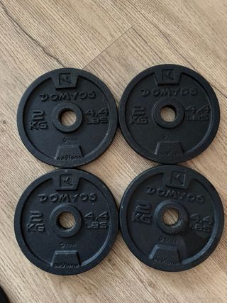 4 Discos Mancuernas 2kg Hierro Fundido DOMYOS