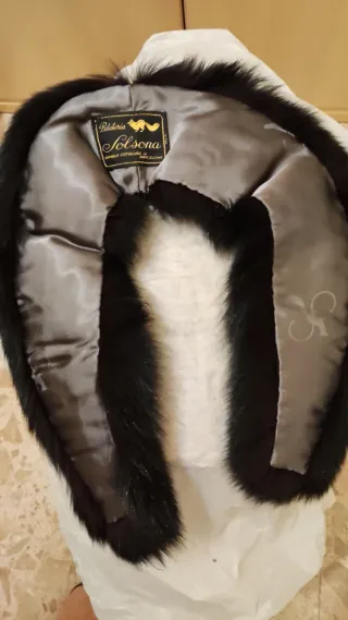 Cuello Piel Zorro Negro Auténtico.