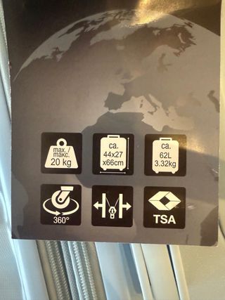 Maleta de viaje 20kg azul y dorado