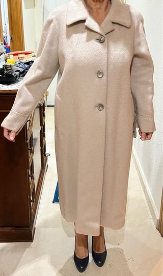 Abrigo Lana Virgen Mujer Beige