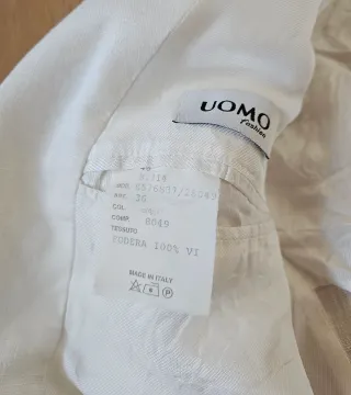 Giacca da completo bianca in lino uomo (tg. 48)