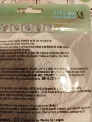 5 Mascarillas FFP2  precio total