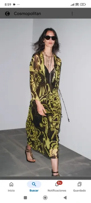 Vestido Túnica Zara Estampado Talla Única