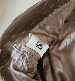 Abito completo gessato marrone uomo (tg. 48 slim)