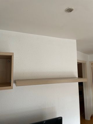 Mueble modular comedor madera y blanco (SIN TV)