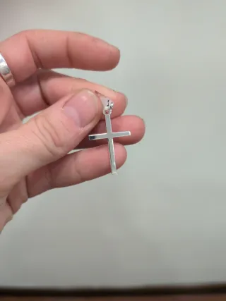 Colgante Cruz Plata Ancha Mediana