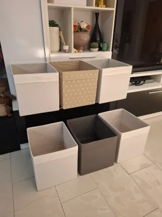 Lote 3 Cajas Almacenamiento Ikea 38x32x32cm