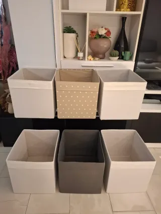 Lote 3 Cajas Almacenamiento Ikea 38x32x32cm