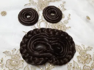 Moño y rodetes fallera infantil