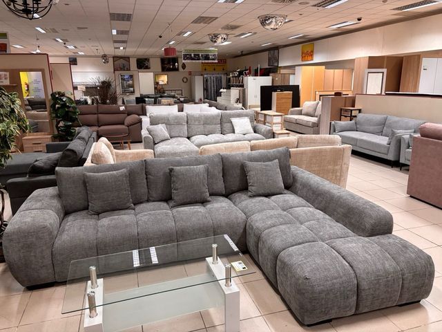 Chaiselongue moderno gris tela