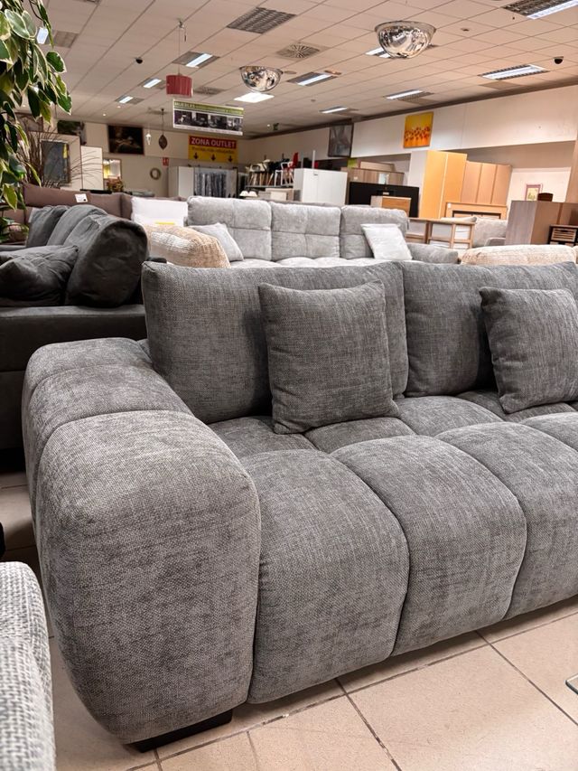 Chaiselongue moderno gris tela