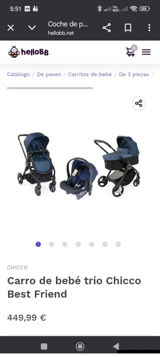 Silla de paseo Chicco Trio Best Friend 3 en 1