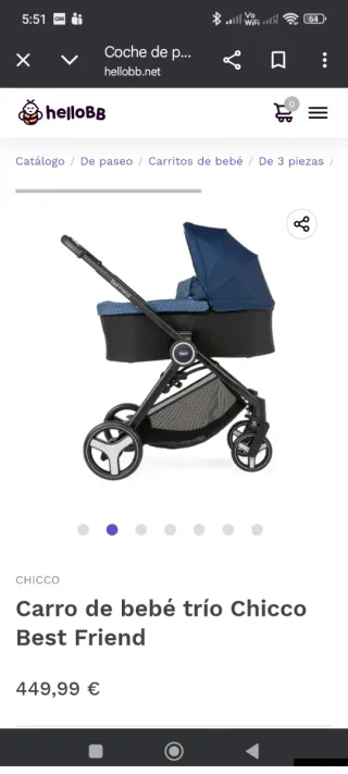 Silla de paseo Chicco Trio Best Friend 3 en 1