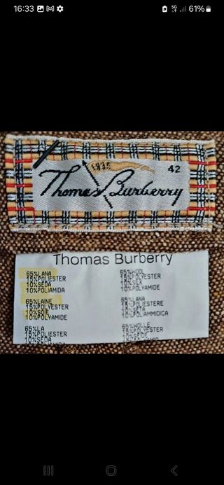 Pantalón THOMAS BURBERRY con etiqueta
