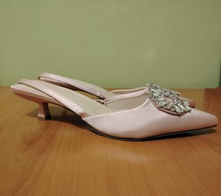 Sandalias raso rosa palo pedrería