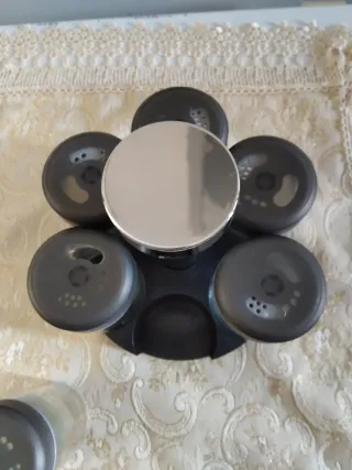 Set Barattolini Spezie Vetro Metallo