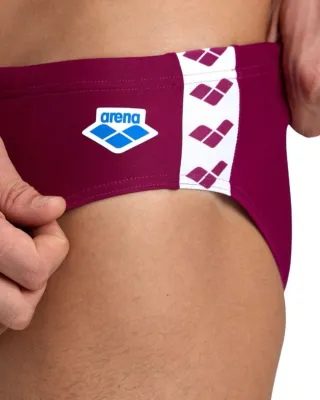 Bañador slip Arena granate y blanco