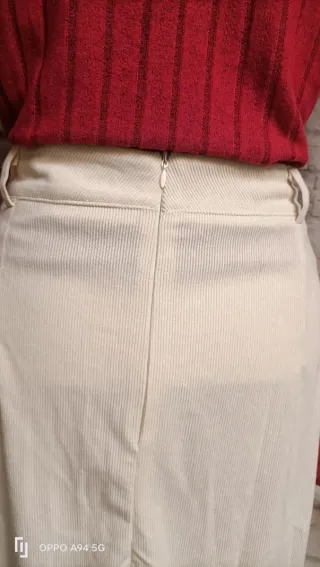 Completo gonna e maglia rosso e beige