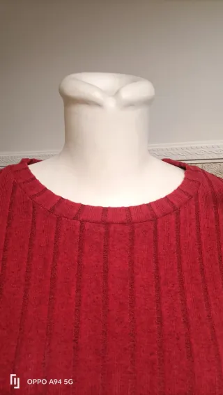 Completo gonna e maglia rosso e beige