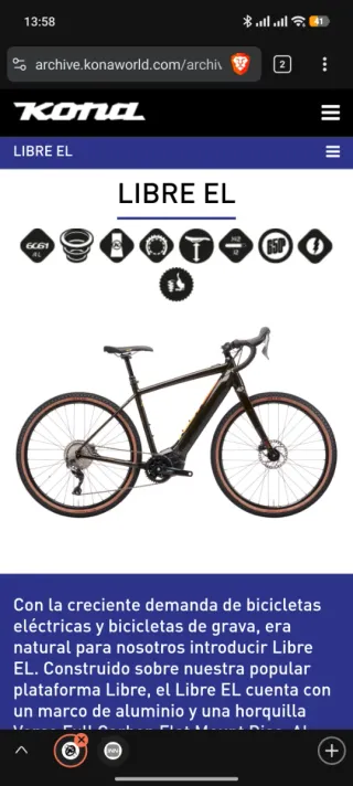 Bicicleta Eléctrica Gravel KONA LIBRE EL 2021