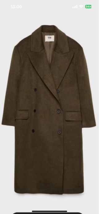 Abrigo verde oversize Stradivarius S