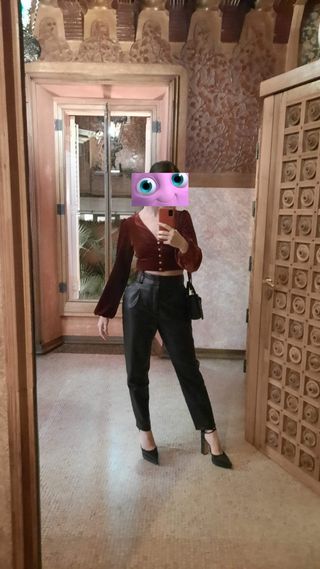 Pantalones polipiel negros