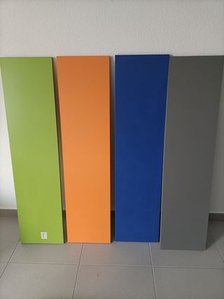 4 Estanterías Madera Chapada Colores