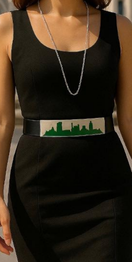 CINTURONES ELÁSTICOS CON PLACA METÁLICA PLATEADA