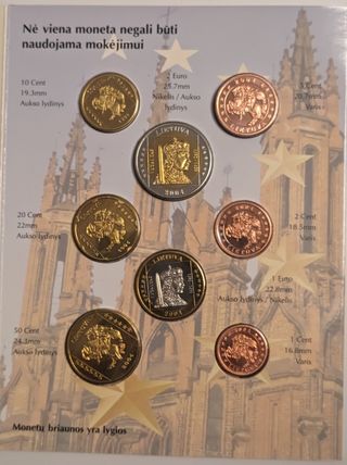 Monedas Euro Lituania 2004 prueba cartera FDC/BU