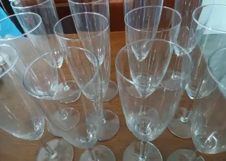 12 Copas de Champán de Cristal