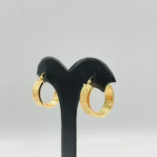 PENDIENTES ARO GRECA. Oro 18k.