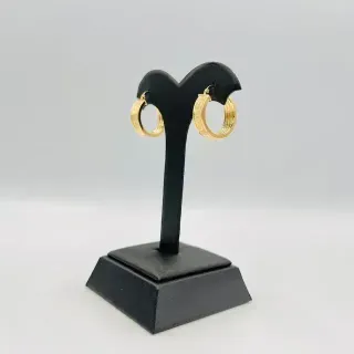 PENDIENTES ARO GRECA. Oro 18k.