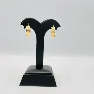 PENDIENTES ARO GRECA. Oro 18k.