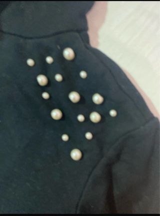 Vestido preto menina 10/12 anos com pérolas